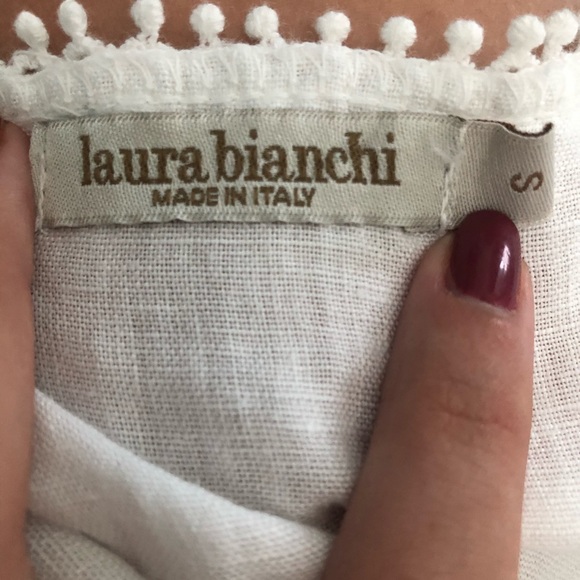 White linen tank crochet hem - Picture 4 of 4